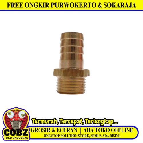 1/2 IN x 5/8 IN / NM Nepel Sok Sambungan Selang Ke Pipa Kuningan