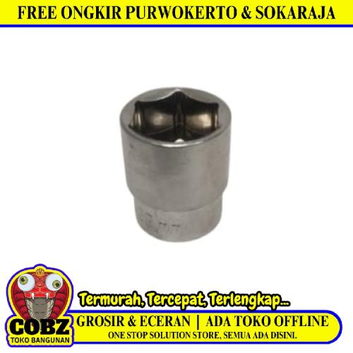 6 PT x 1/2 IN x 22 MM / TM Mata Kunci Sok Shock Socket Chrome
