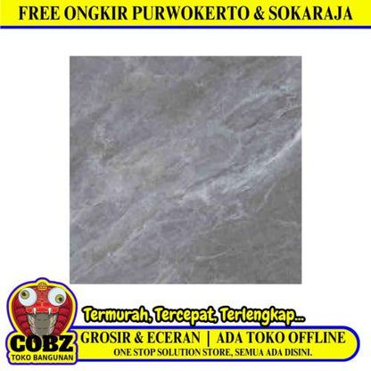100 CM x 100 CM / SERENITY BROOKLYN DARK GREY Granit Lantai Rumah Glossy Dus