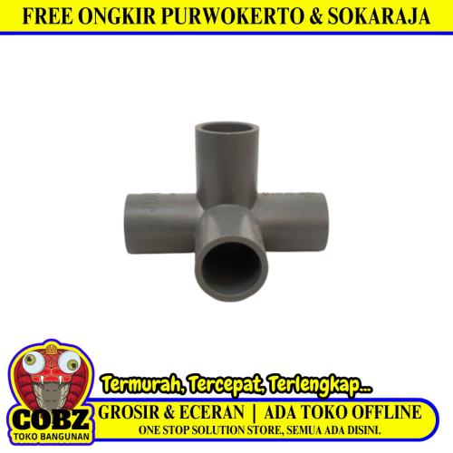 1/2 IN / JIS JP Tee 4 Way 90 Derajat Fitting Pipa Hidroponik PVC Pcs
