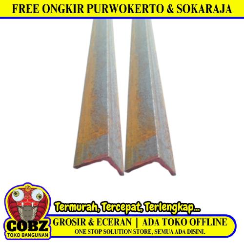 3 CM x 3 CM x 6 M / TM Siku L Plat Besi Merah Batang