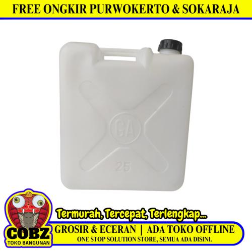 25 L / GA Jerigen Jeligen Drigen Botol Plastik PVC Putih