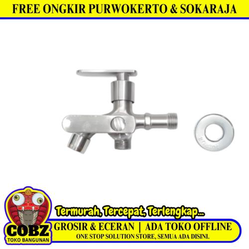 1/2 IN / QH 004 Kran Air Cabang Double Shower Mesin Cuci Stainless