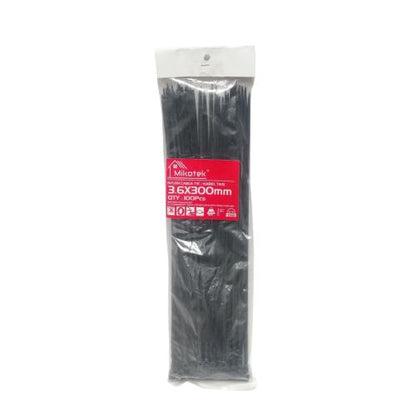 3.6 MM x 300 MM / MIKOTEK Kabel Cable Ties Tali Ripet 30 CM Hitam Pack