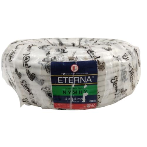 2 INTI X 1.5 MM / TM NYMHY Serabut Kabel Tembaga SNI Putih Meter