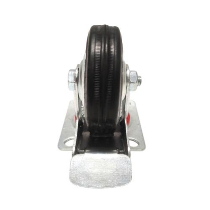 3 IN / FUKUDA Roda Rem Hidup Trolly Gepeng Plat 76 MM Karet Hitam