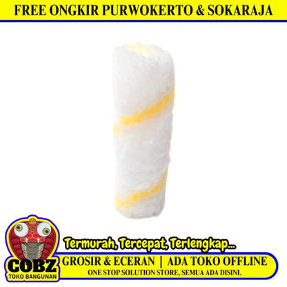 4 IN / ONAT Reffil Isi Kuas Busa Roll Cat Tembok Kayu Besi Kecil