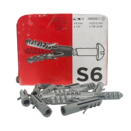 S 6 / POLYSTAR Angkur Dinding Dudukan Baut Sekrup Tembok PVC Ecer Dus