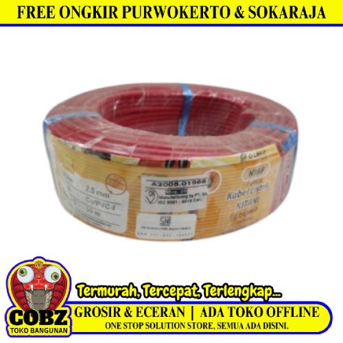 1 INTI x 2.5 MM / TM NYAF Serabut Kabel Tembaga SNI Merah Meter