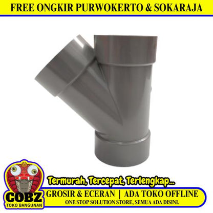 2 IN / RUCIKA Tee Y Branch Sambungan Fitting Pipa PVC