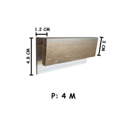 3 CM x 4 M / SHUNDA PLAFON LS.302-5 List Profil U Plafon U PVC Batang