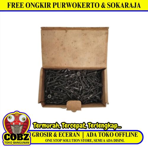 #6 X 1IN / TWO TIGER KING Sekrup Gypsum Screw Plafon Board GRC Hitam Dus