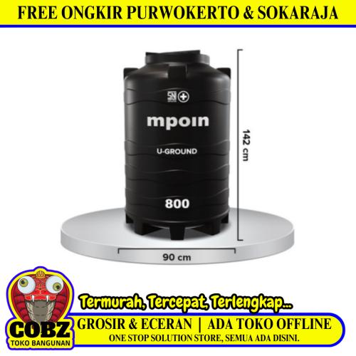 670 L / M POIN + U GROUND UG 800 Water Torrent Tangki Tandon Air PVC hitam + Acc Set