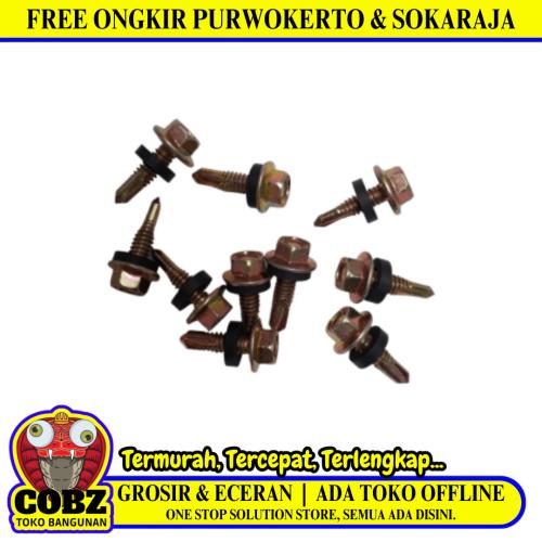 20 MM / TM Roofing Baut Sekrup Atap Baja Ringan Kuning Biji