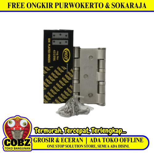 3 IN / VICO Engsel Kupu Kupu Pintu Jendela Hinge Stainless Set