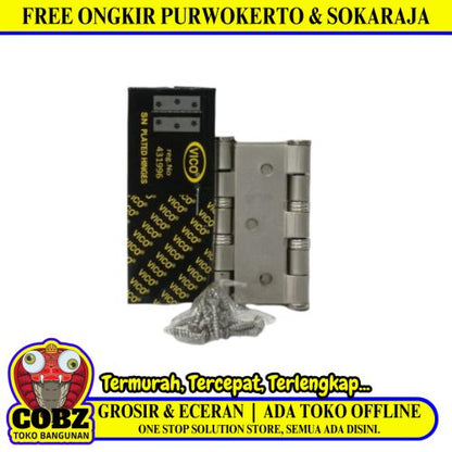 3 IN / VICO Engsel Kupu Kupu Pintu Jendela Hinge Stainless Set