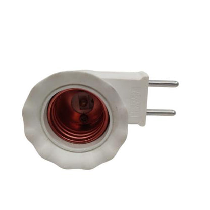 DUTRON 27 Fitting Lampu Saklar Steker Colok Dinding Tidur + Switch Putih