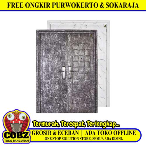 5 CM x 150 CM x 210 CM / FORTRESS MRBL FORT 150.11 DOUBLE Pintu Kamar Mandi Baja Putih Set