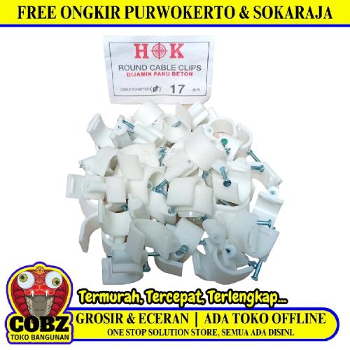 17 MM / HOK Klem Kabel Penjepit Penyangga Paku Beton Bungkus