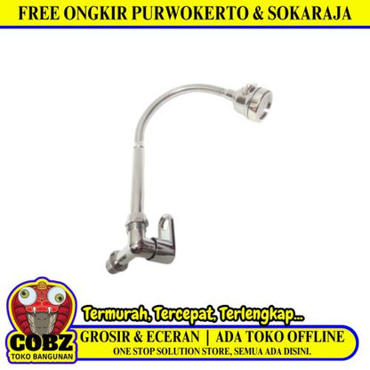 1/2 IN / FAUCET Kran Angsa Fleksibel Sink BCP Tembok Stainless