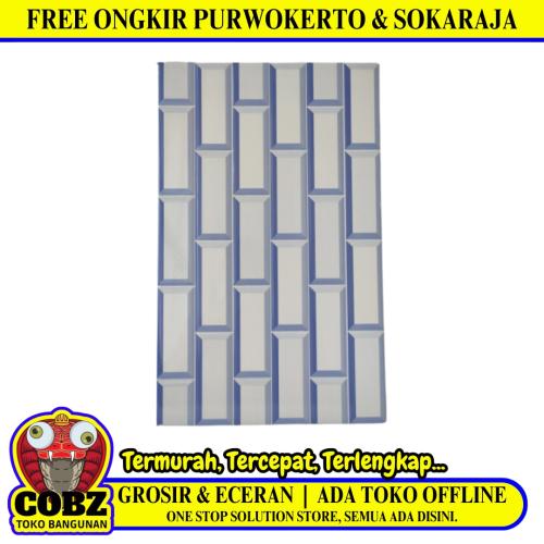 25 CM x 40 CM / UNO ZURICH Keramik Dinding Kamar Mandi Glossy Blue Dus