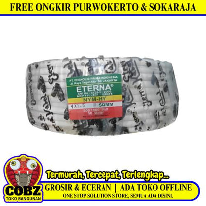 4 INTI x 1.5 MM x 50 M / ETERNA NYMHY Serabut Kabel Tembaga SNI Putih Roll