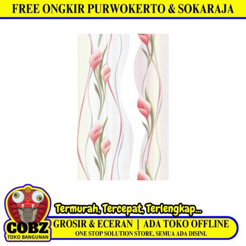 25 CM x 40 CM / UNO 25071 Keramik Dinding Kamar Mandi Glossy Pink Dus