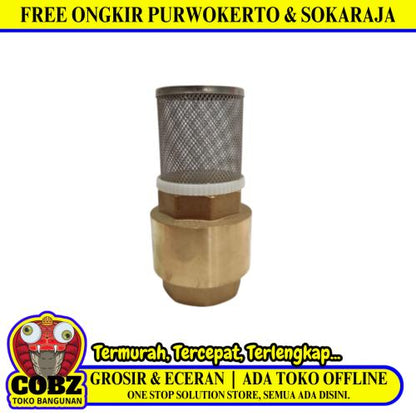1 1/2 IN / ONDA Foot Klep Valve Saringan Pipa Pompa Torrent Kuningan