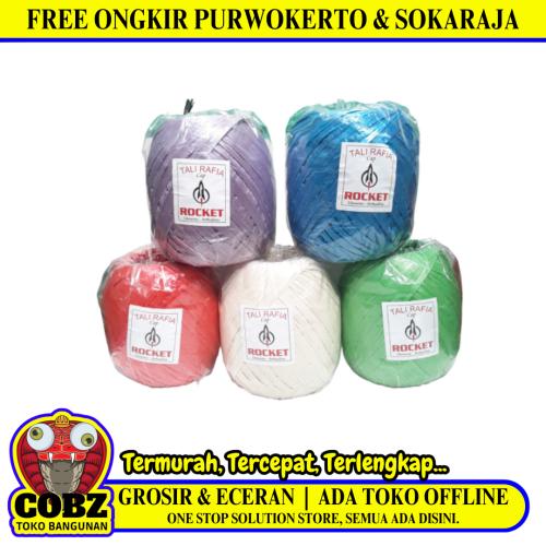 1/2 KG / ROCKET Tali Rafia Ikat Gulungan Kecil Plastik PVC Warna Roll