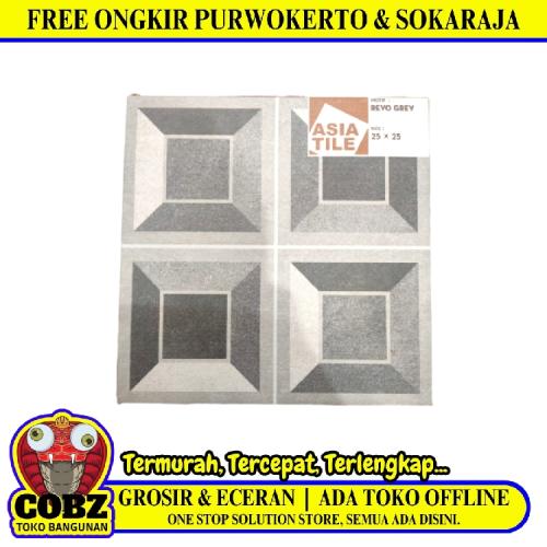 25 CM x 25 CM / ASIA TILE  Keramik Lantai Kamar Mandi Matte Grey Dus