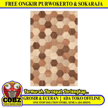 25 CM x 40 CM / ASIA TILE EPIC DECOR EMBOSSED Keramik Dinding Kamar Mandi Glossy Cream Dus