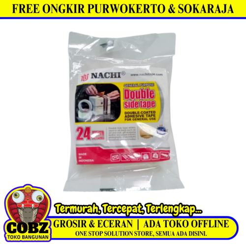 24 MM / NACHI Isolasi Selotip Lakban Bolak Balik Double Side Tape
