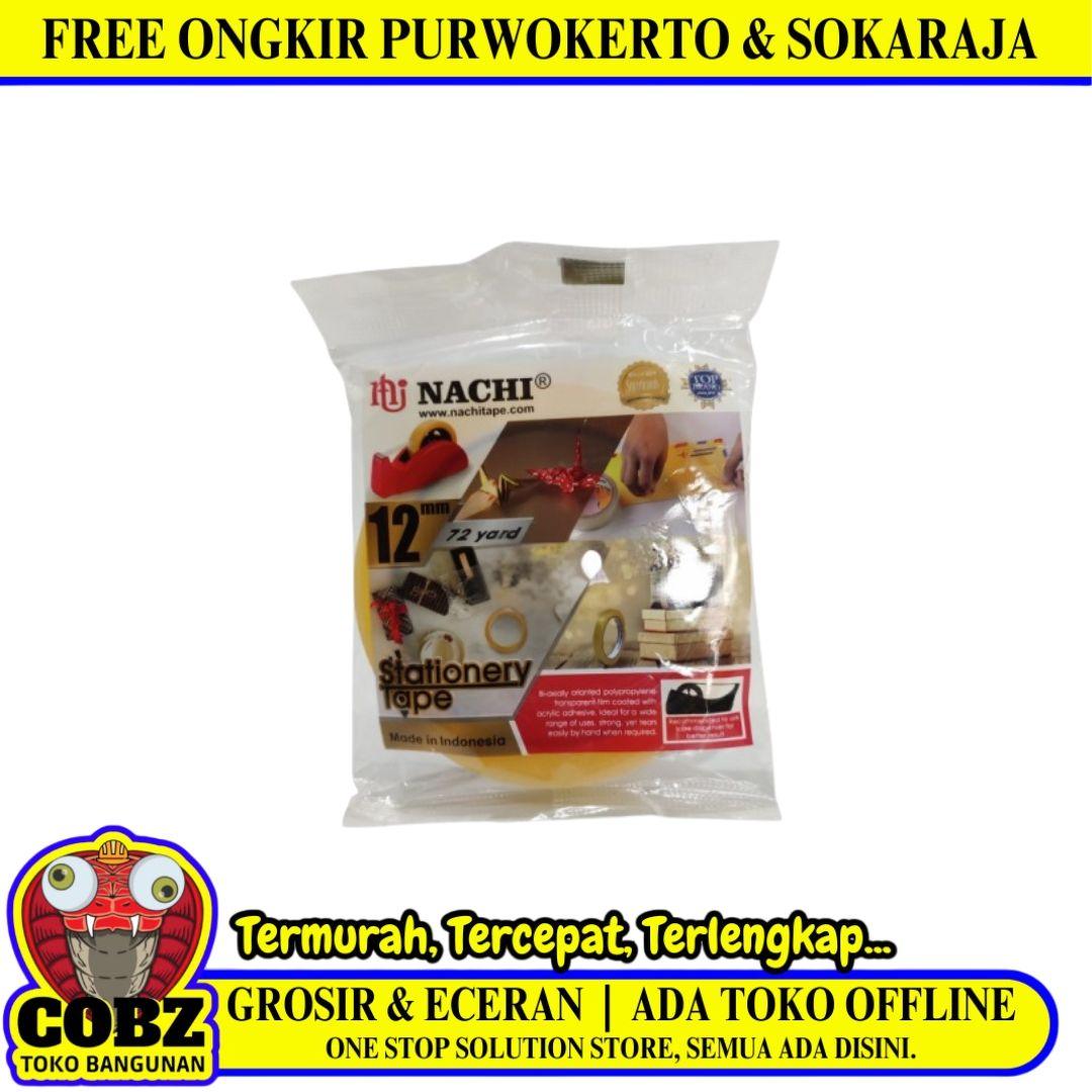 12 MM / NACHI Isolasi Selotip Lakban Stationary Tape Transparan