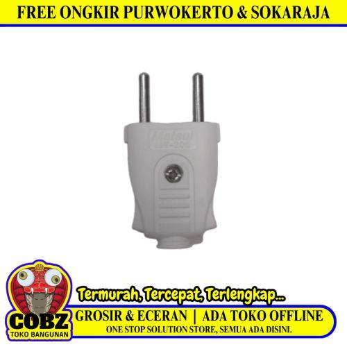 MATSUI Steker Jek Colokan Kabel Listrik Cowok Male Gepeng Warna Putih