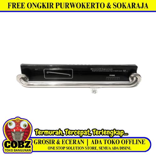60 CM / ARMREST Pegangan Kamar Mandi Bathub Grab Bar Stainless Chrome