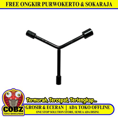 10 MM x 12 MM x 14 MM /TEKIRO Kunci Sok Shock Socket Y Wrench 3 Cabang