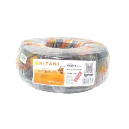 4 INTI x 1.5 MM x 50 M / KITANI NYMHY Serabut Kabel Tembaga SNI Hitam Roll