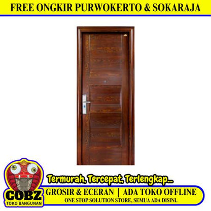 5 CM x 90 CM x 230 CM / FORTRESS PRIME 90.01 SINGLE DOOR Pintu Baja Coklat Set