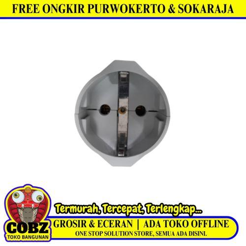 MIKOTEK Steker Jek Colokan Kabel Listrik Cewek Kontra Bulat Putih