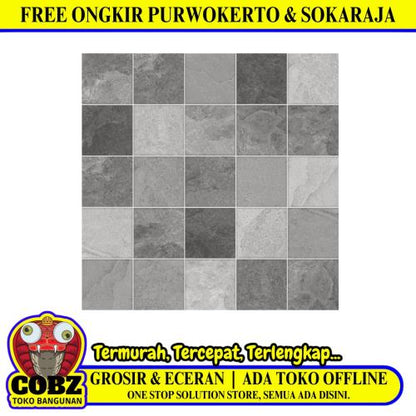 50 CM x 50 CM / PLATINUM DIEGO Keramik Lantai Teras Garasi Matte Brown Dus