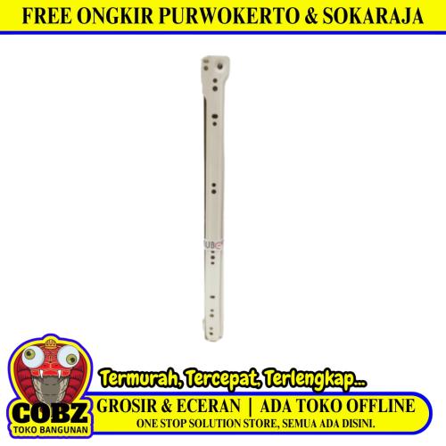 40 CM / HUBEN Rel Laci Roda Drawer Slide Single Track Putih Set