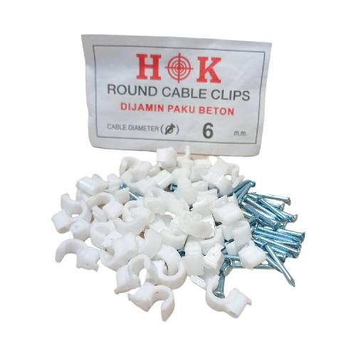 6 MM / HOK Klem Kabel Penjepit Penyangga Paku Beton Bungkus