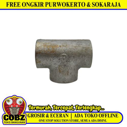 3/4 IN / G Tee Drat Dalam Faucet Tee Fitting Pipa Besi
