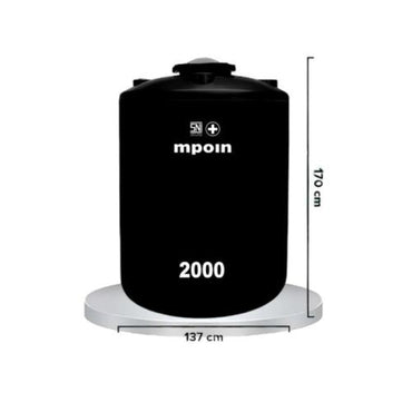 2000 L / M POIN + WAVE P 2000 Water Torrent Tangki Tandon Air PVC Red Granite + Acc Set