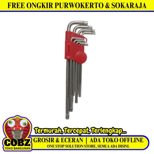 T 10 - T 50 / GLX Kunci L Bintang Torx Key Panjang 9 Pcs Set