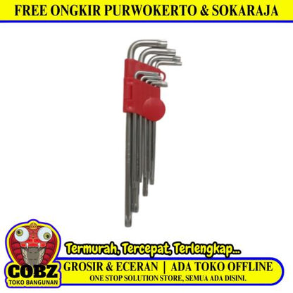 T 10 - T 50 / GLX Kunci L Bintang Torx Key Panjang 9 Pcs Set