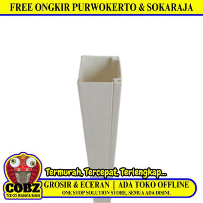 10 MM x 10 MM x 1700 MM / NISO Kabel Dak Ducting Trunking Protector Putih Batang