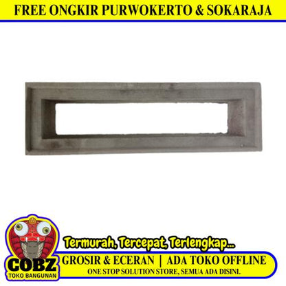 15 CM x 50 CM / BL Profil Rooster Lubang Angin Semen Abu 1 Sisi Biji