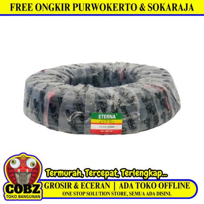 2 INTI x 2.5 MM x 50 M / ETERNA NYYHY  Serabut Kabel Tembaga SNI Hitam Roll