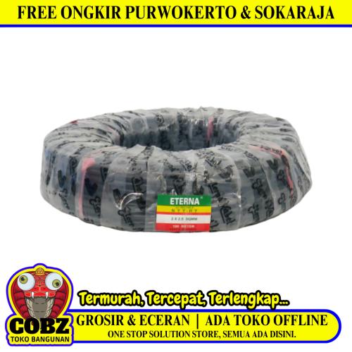 2 INTI x 2.5 MM x 50 M / ETERNA NYYHY  Serabut Kabel Tembaga SNI Hitam Roll